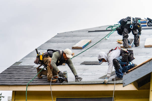 Professional Gutter Installation technician working in West Burke, VT